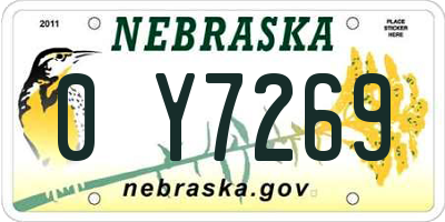 NE license plate 0Y7269