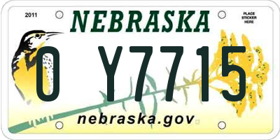 NE license plate 0Y7715