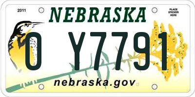 NE license plate 0Y7791