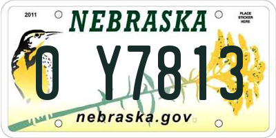 NE license plate 0Y7813