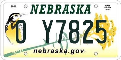 NE license plate 0Y7825