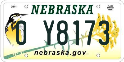NE license plate 0Y8173