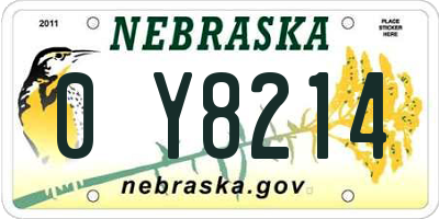NE license plate 0Y8214