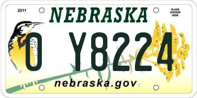 NE license plate 0Y8224