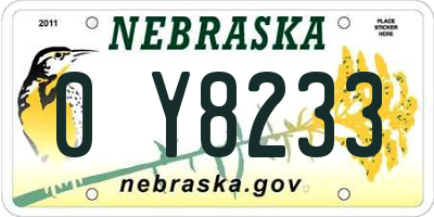 NE license plate 0Y8233