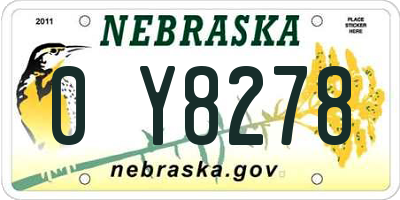 NE license plate 0Y8278