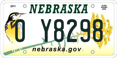 NE license plate 0Y8298