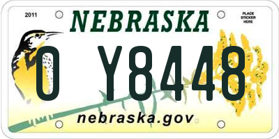 NE license plate 0Y8448