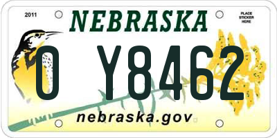 NE license plate 0Y8462