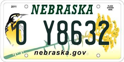 NE license plate 0Y8632