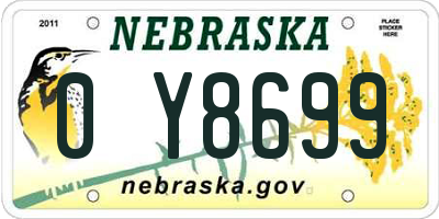 NE license plate 0Y8699