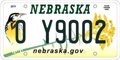NE license plate 0Y9002