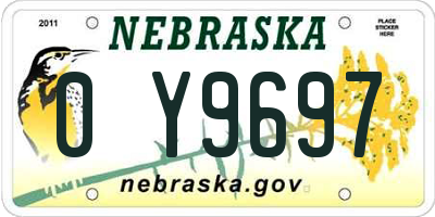 NE license plate 0Y9697