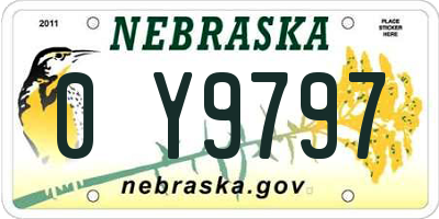 NE license plate 0Y9797