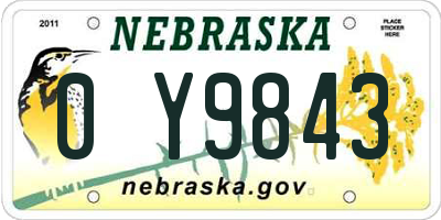 NE license plate 0Y9843
