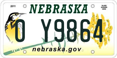 NE license plate 0Y9864