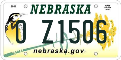 NE license plate 0Z1506