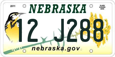NE license plate 12J288