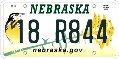 NE license plate 18R844