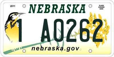 NE license plate 1A0262