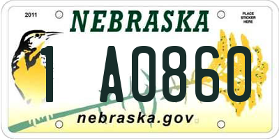 NE license plate 1A0860