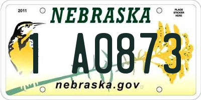 NE license plate 1A0873