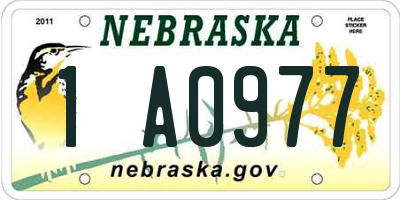 NE license plate 1A0977