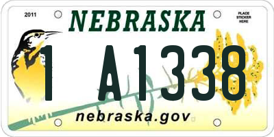 NE license plate 1A1338