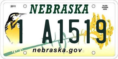 NE license plate 1A1519