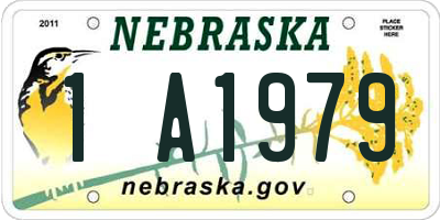 NE license plate 1A1979