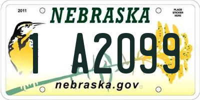NE license plate 1A2099