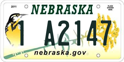 NE license plate 1A2147