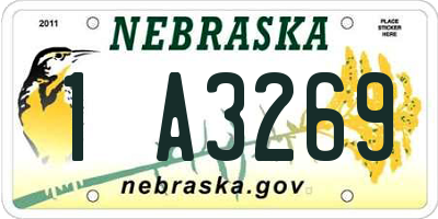 NE license plate 1A3269