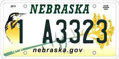 NE license plate 1A3323