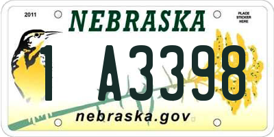 NE license plate 1A3398