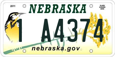 NE license plate 1A4374