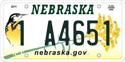 NE license plate 1A4651