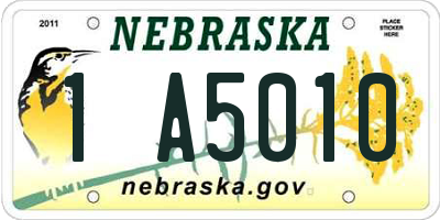 NE license plate 1A5010
