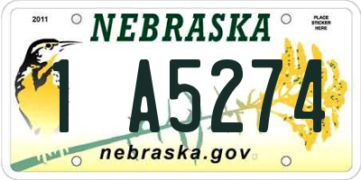 NE license plate 1A5274