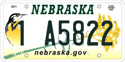 NE license plate 1A5822
