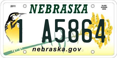 NE license plate 1A5864