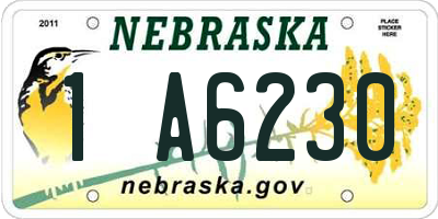 NE license plate 1A6230