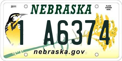 NE license plate 1A6374
