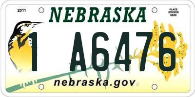 NE license plate 1A6476