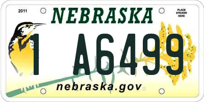NE license plate 1A6499