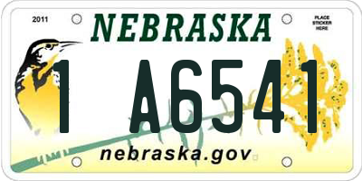 NE license plate 1A6541