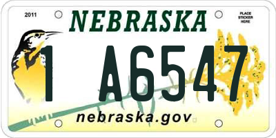 NE license plate 1A6547