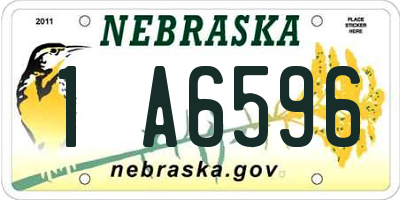 NE license plate 1A6596
