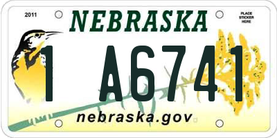 NE license plate 1A6741