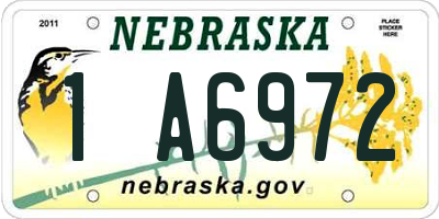 NE license plate 1A6972